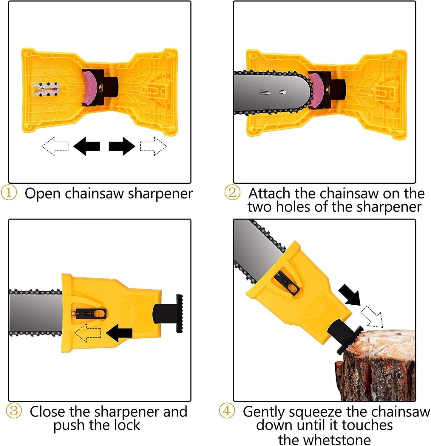 Portable Chainsaw Sharpener with Adjustable Pin Spacing for 14-20in Bars