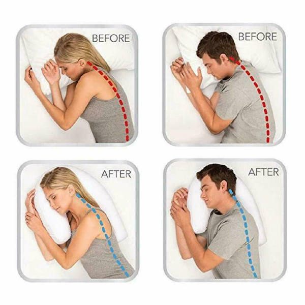 Side Sleeper Pillow with Ear Cutout and Spine Support, Machine Washable
