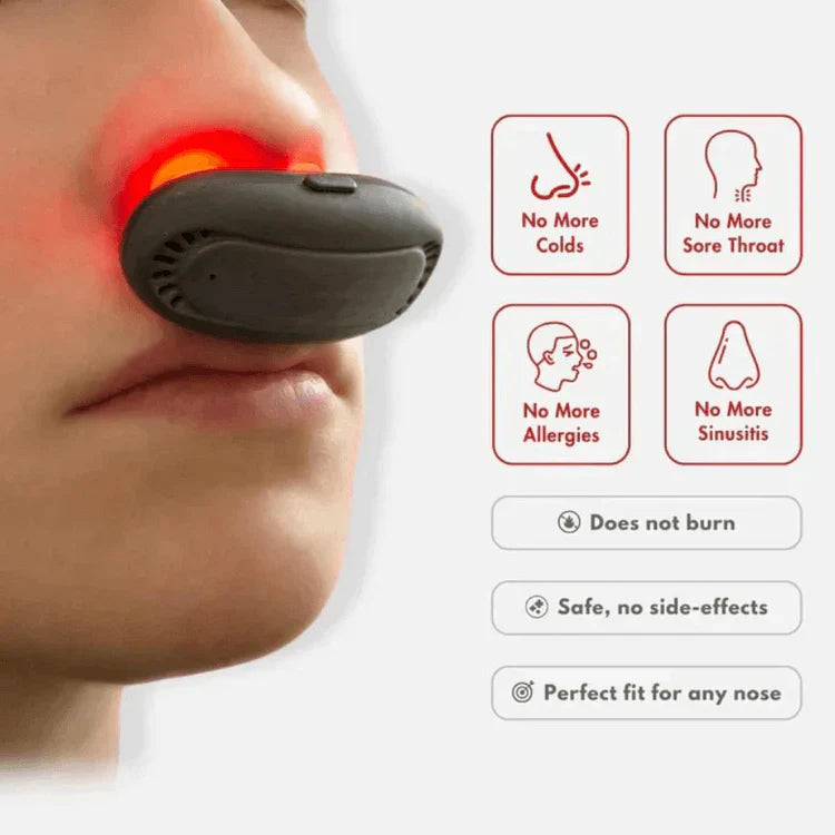 Red Light Nasal Device with Rechargeable Battery and USB Charging Cable