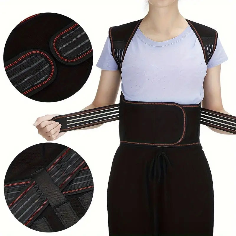 Adjustable Lower Back Support Brace with 108 Magnets and ABS Plates