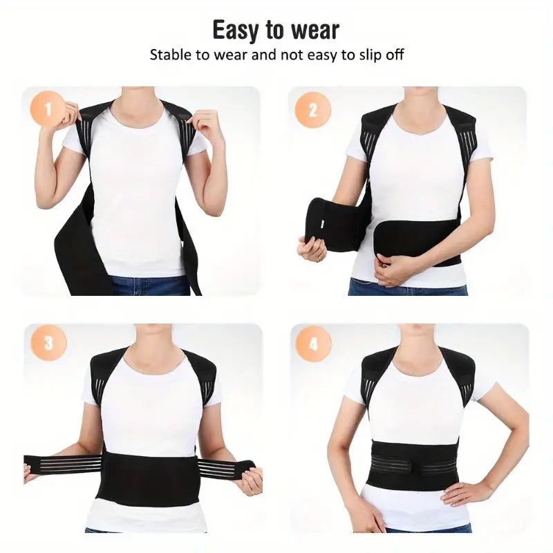 Adjustable Lower Back Support Brace with 108 Magnets and ABS Plates