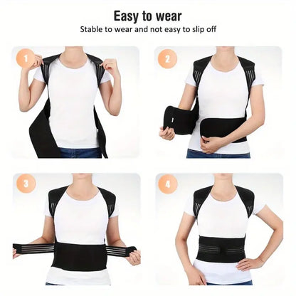 Adjustable Lower Back Support Brace with 108 Magnets and ABS Plates