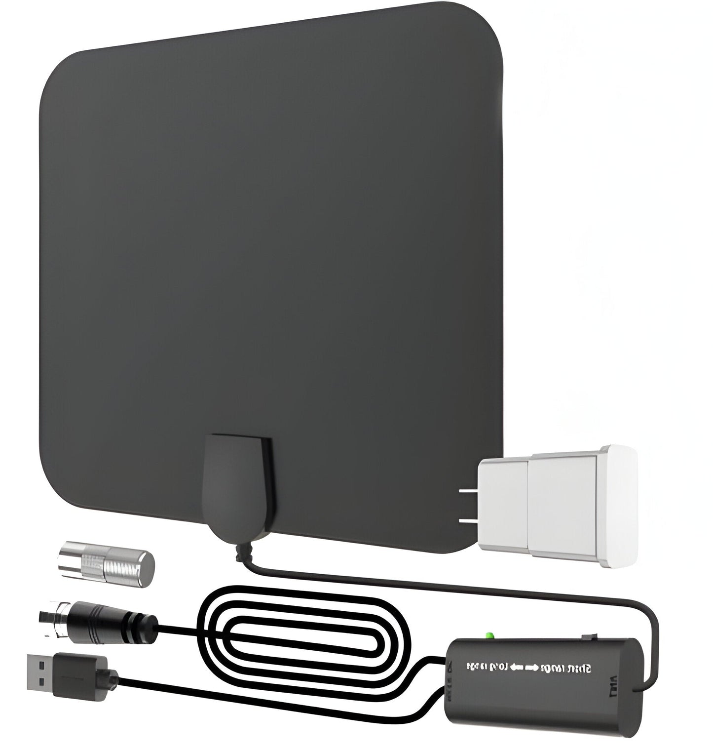 Indoor TV Antenna with 37dB Signal Amplifier and 10ft Coaxial Cable for 4K TVs