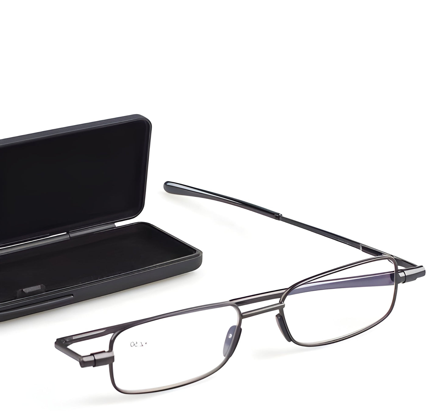 Foldable Reading Glasses with Spring Hinge and Protective Case
