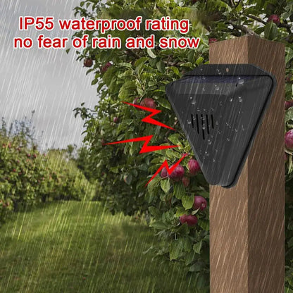Solar Bird Repeller with 13 Predator Sounds and Automatic Dawn to Dusk Operation