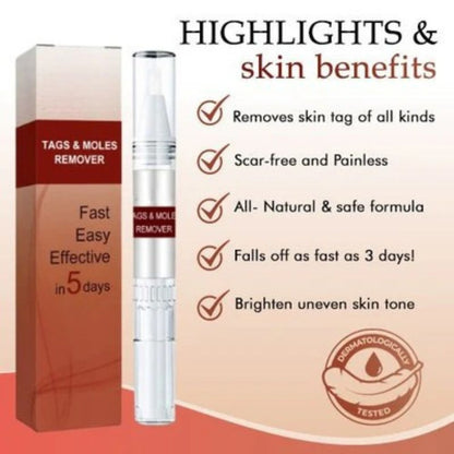 Topical Skin Tag Remover Solution with Tea Tree Oil and Arborvitae Extract