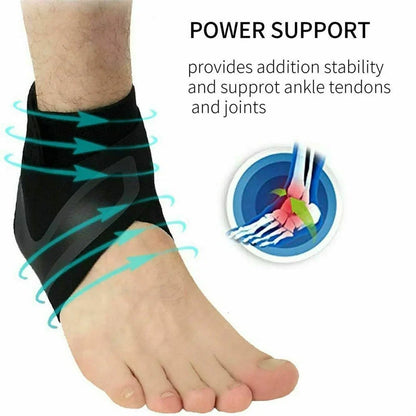 Adjustable Ankle Brace with Neoprene Support and Hook Loop Closures