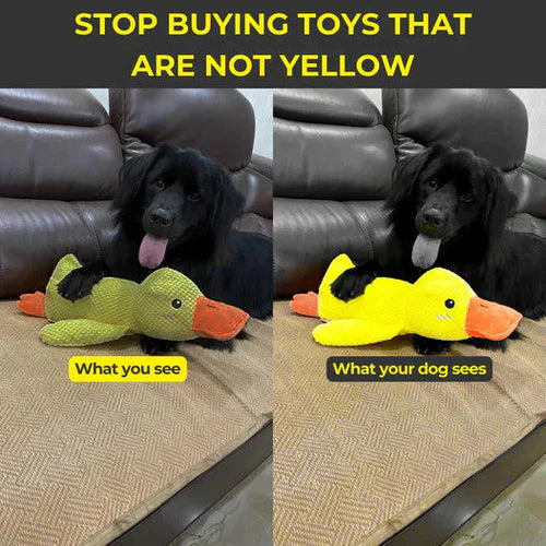 Quacking Duck Dog Toy with Chew Resistant Polyester and Machine Washable Design