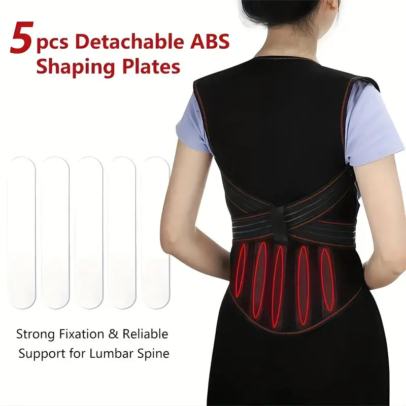 Adjustable Lower Back Support Brace with 108 Magnets and ABS Plates