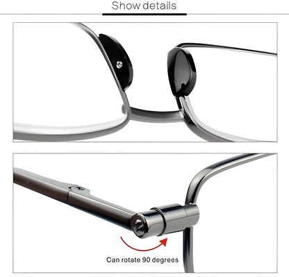 Foldable Reading Glasses with Spring Hinge and Protective Case