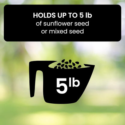 Bird Feeder with Weight-Activated Spinning Perch and Four Feeding Ports