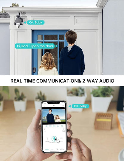 Light Bulb Security Camera with 360 Degree Rotation and Night Vision, 1080P