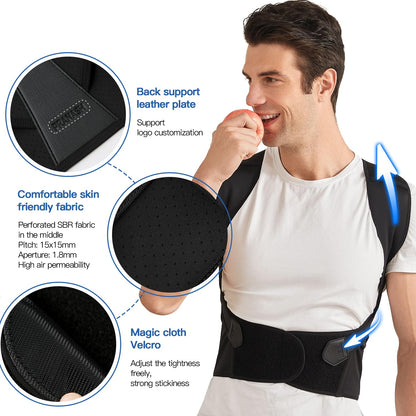 Shoulder Alignment Brace with Adjustable Cross Straps and Breathable Fabric