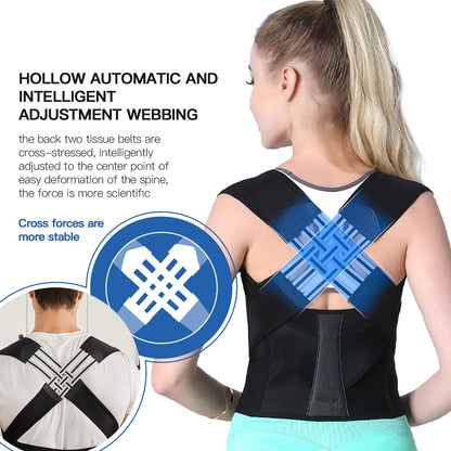 Shoulder Alignment Brace with Adjustable Cross Straps and Breathable Fabric