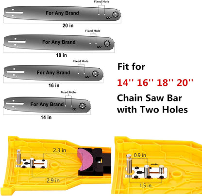 Portable Chainsaw Sharpener with Adjustable Pin Spacing for 14-20in Bars