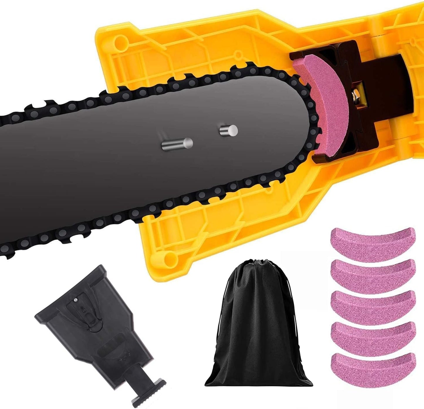 Portable Chainsaw Sharpener with Adjustable Pin Spacing for 14-20in Bars