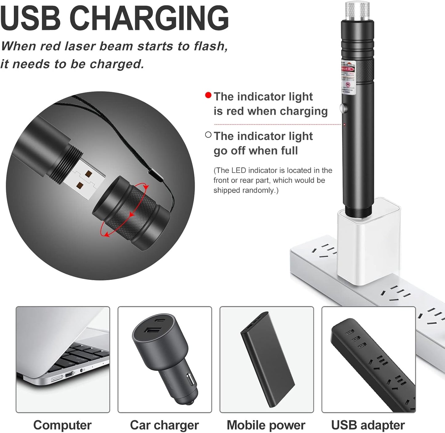 Green Laser Pointer with Rotating Star Cap and 2000 Foot Night Range