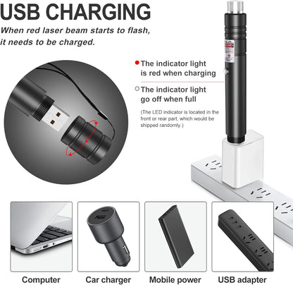 Green Laser Pointer with Rotating Star Cap and 2000 Foot Night Range