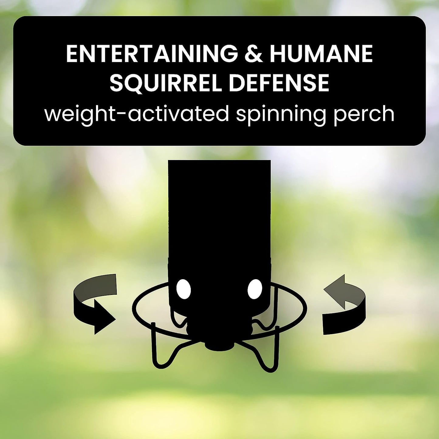 Bird Feeder with Weight-Activated Spinning Perch and Four Feeding Ports