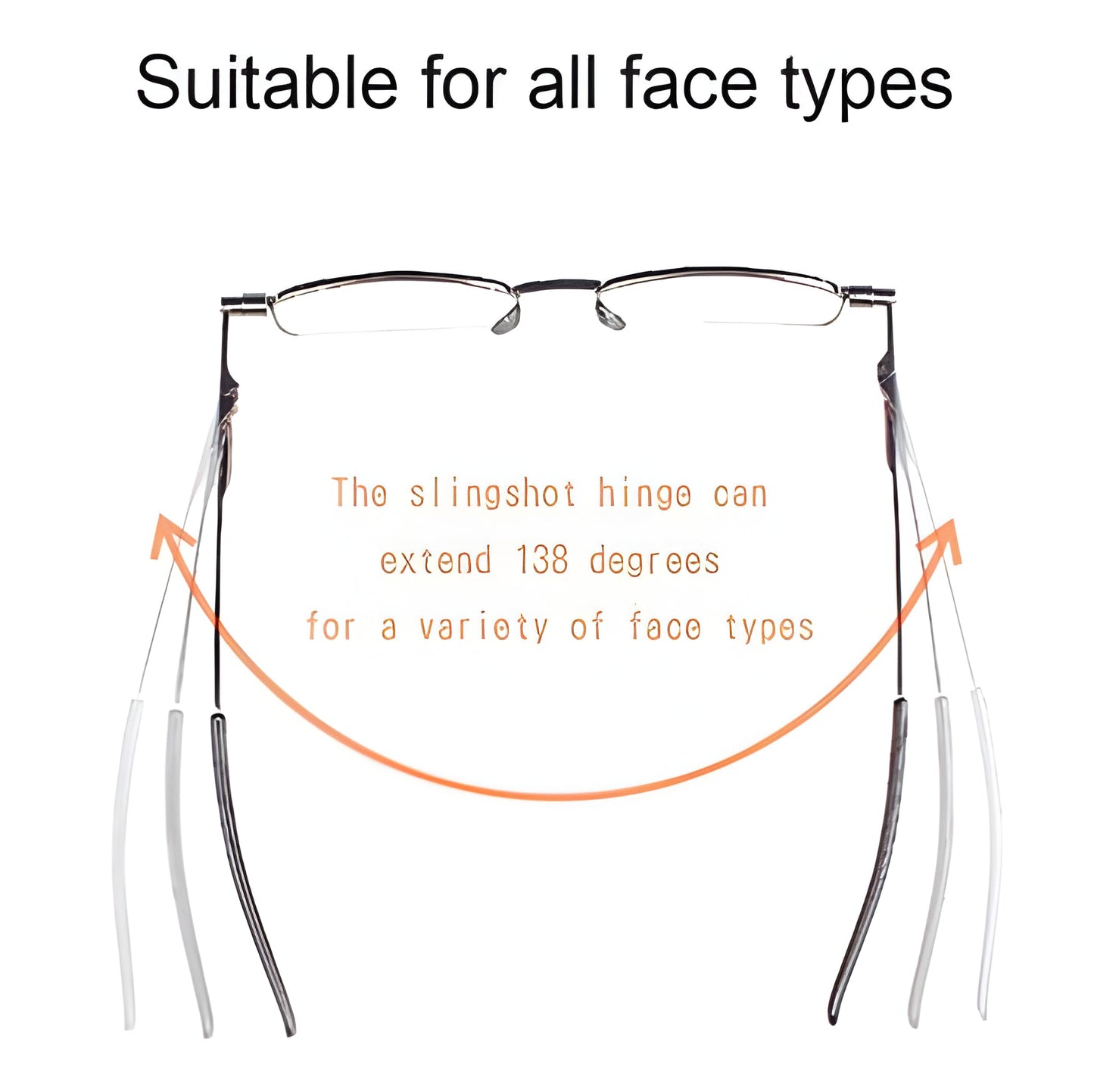 Foldable Reading Glasses with Spring Hinge and Protective Case