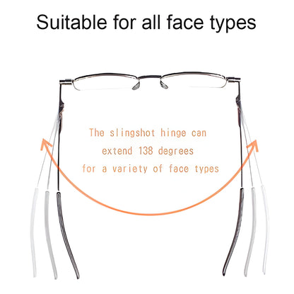 Foldable Reading Glasses with Spring Hinge and Protective Case