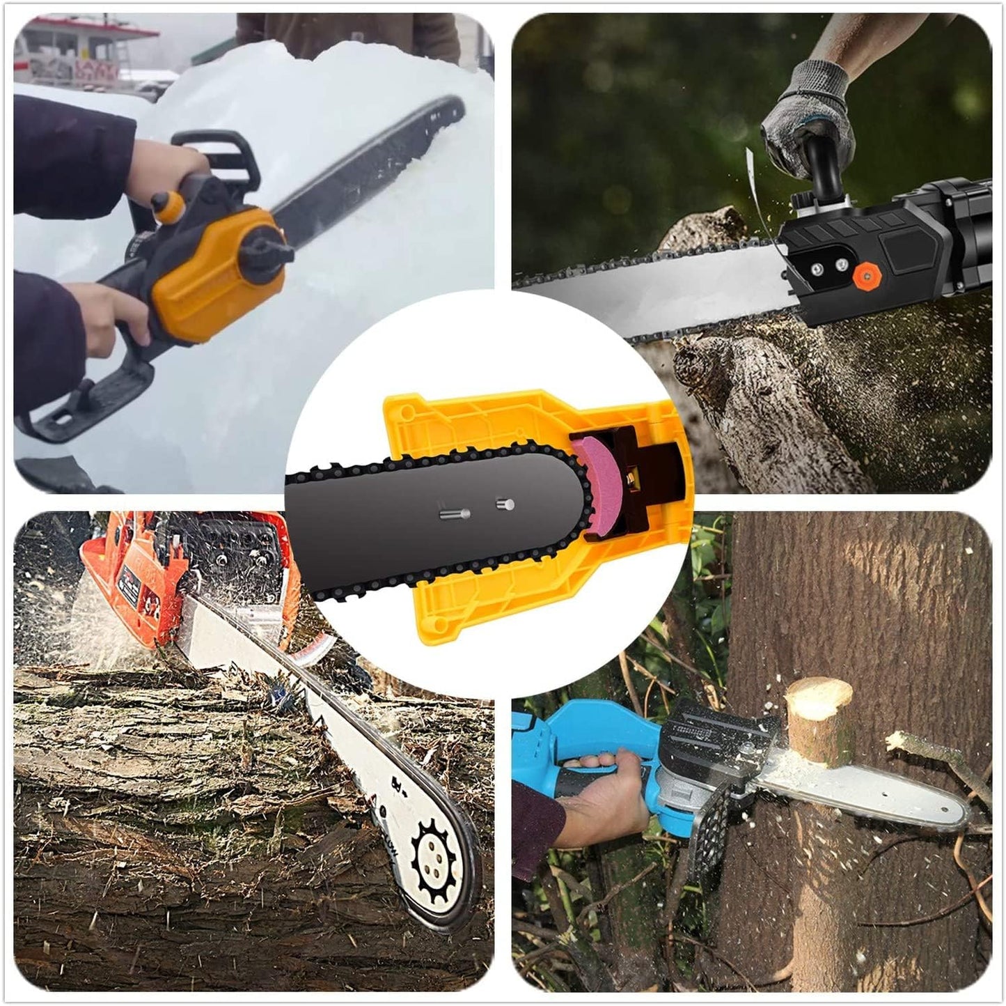 Portable Chainsaw Sharpener with Adjustable Pin Spacing for 14-20in Bars
