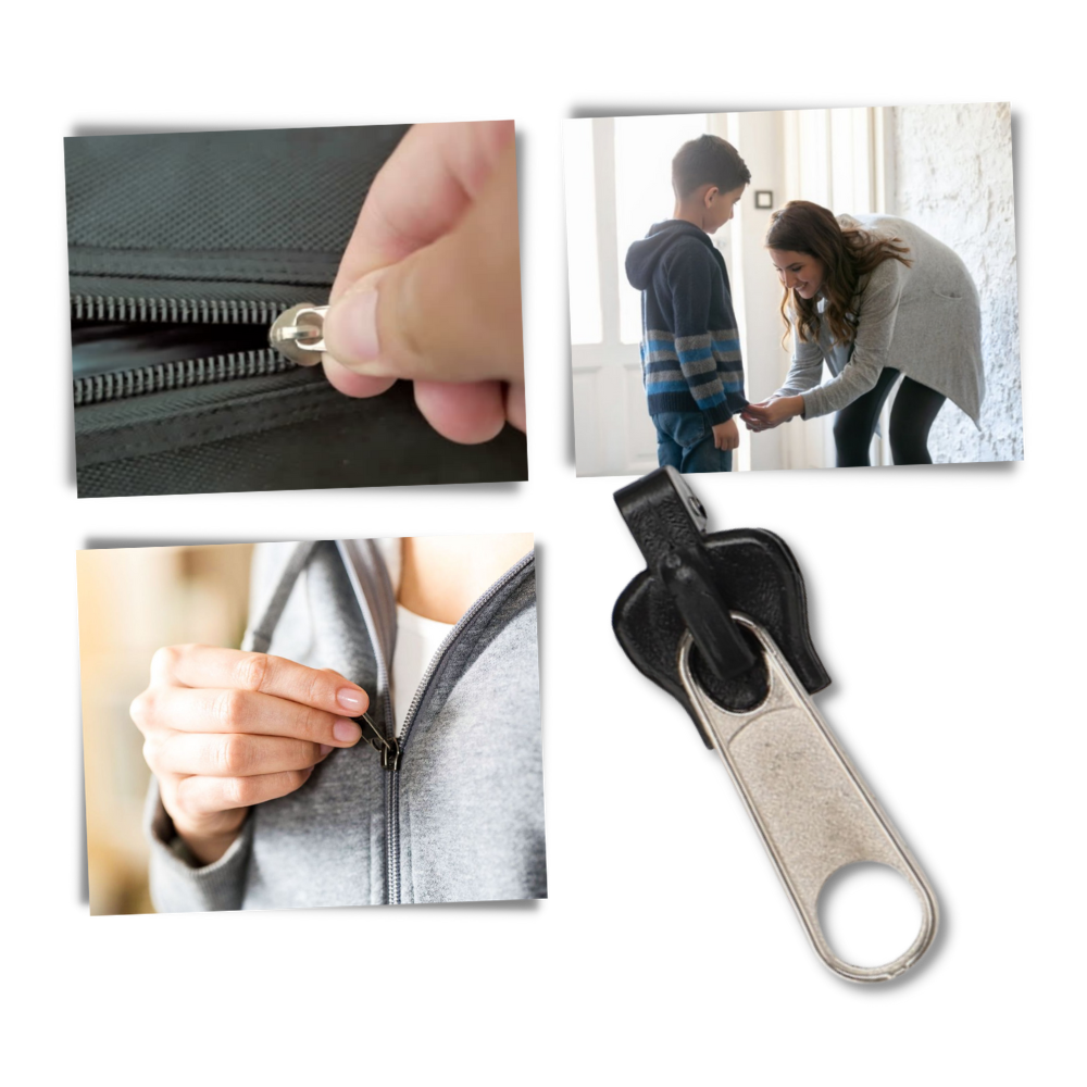Zipper Slider Repair Set with Aluminum Construction, 6 Sizes for All Garments