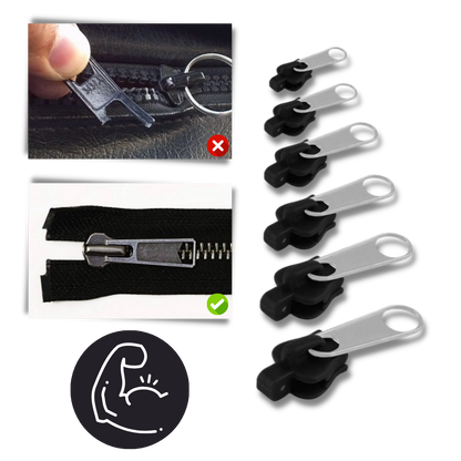 Zipper Slider Repair Set with Aluminum Construction, 6 Sizes for All Garments