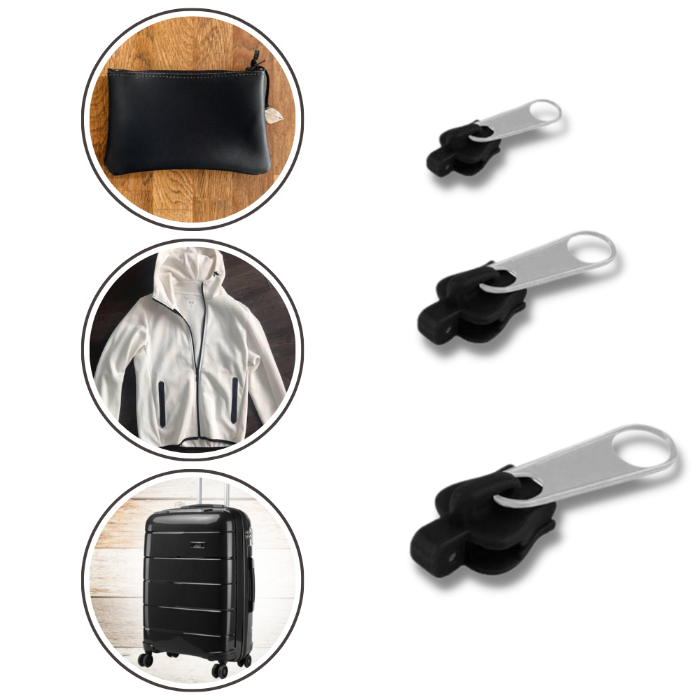 Zipper Slider Repair Set with Aluminum Construction, 6 Sizes for All Garments