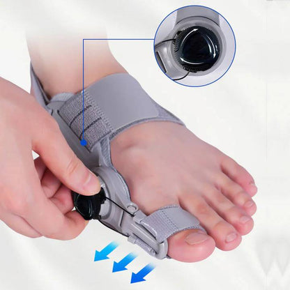 Bunion Corrector with Hinge Joint and Adjustable Knob for Universal Foot Sizes