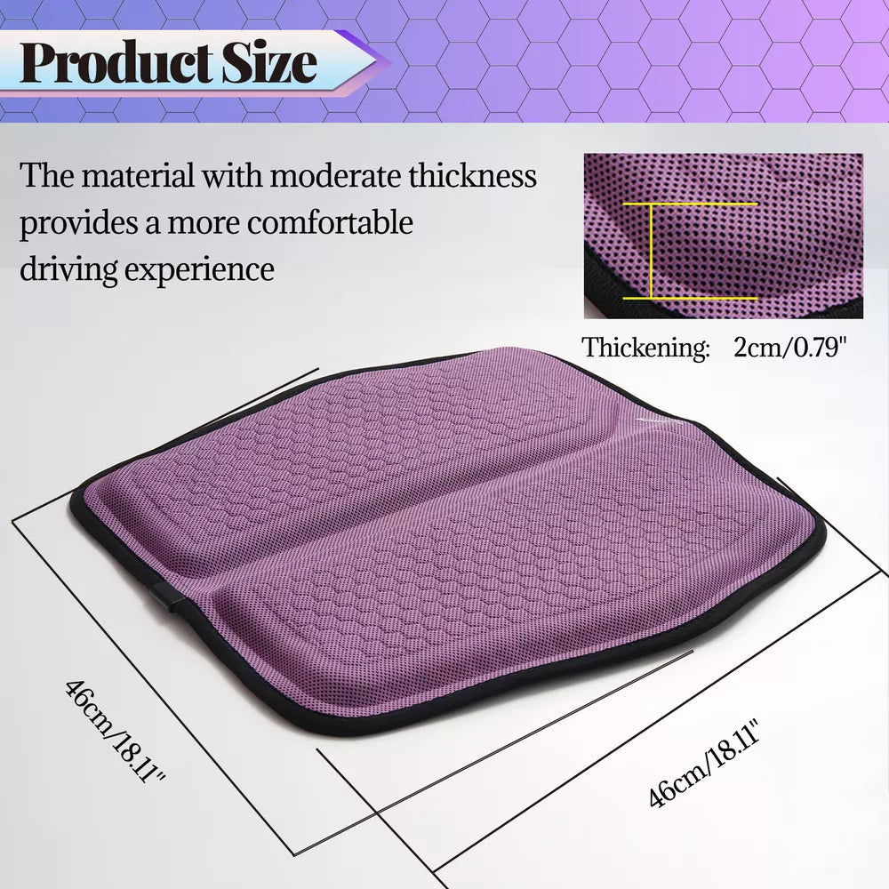 Gel Memory Foam Seat Cushion with Honeycomb Ventilation and Cooling Layer for Cars and Offices
