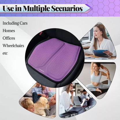 Gel Memory Foam Seat Cushion with Honeycomb Ventilation and Cooling Layer for Cars and Offices