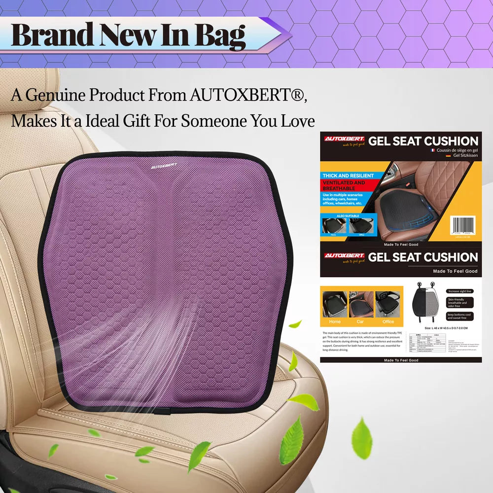 Gel Memory Foam Seat Cushion with Honeycomb Ventilation and Cooling Layer for Cars and Offices