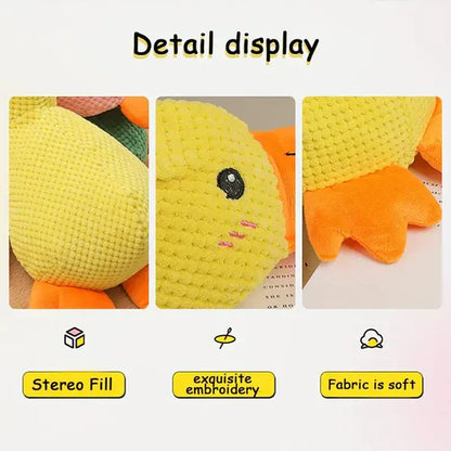 Quacking Duck Dog Toy with Chew Resistant Polyester and Machine Washable Design