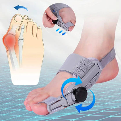 Bunion Corrector with Hinge Joint and Adjustable Knob for Universal Foot Sizes