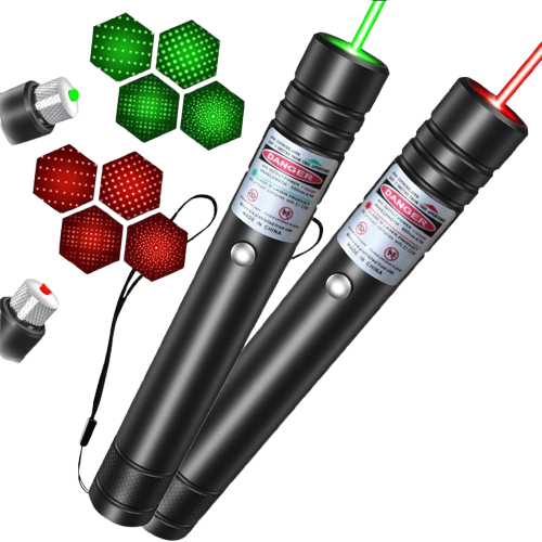 Green Laser Pointer with Rotating Star Cap and 2000 Foot Night Range