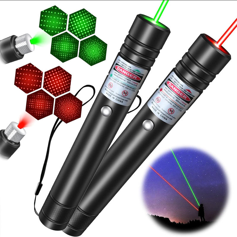 Green Laser Pointer with Rotating Star Cap and 2000 Foot Night Range