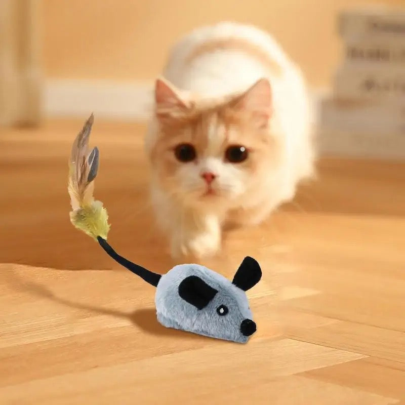 Interactive Cat Toy Mouse with Obstacle Sensor and 4-Hour Runtime