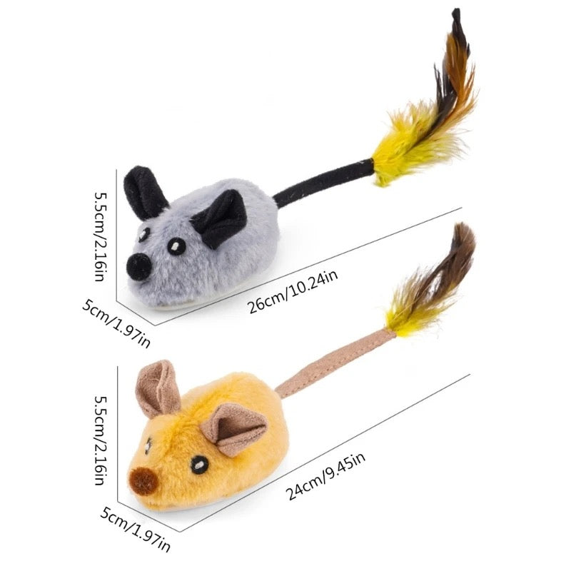 Interactive Cat Toy Mouse with Obstacle Sensor and 4-Hour Runtime