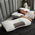 Contoured Sleep Pillow with Dual Position Support and Quick Rebound Core