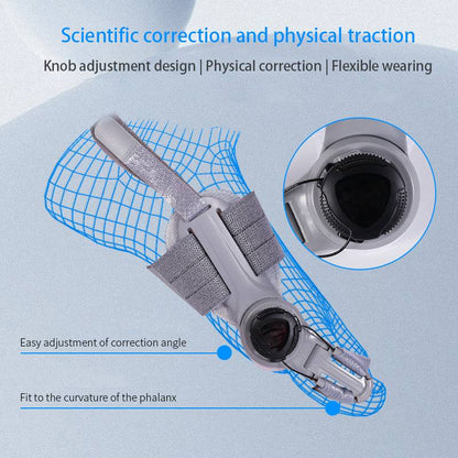 Bunion Corrector with Hinge Joint and Adjustable Knob for Universal Foot Sizes