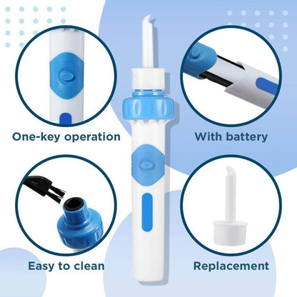 Ear Cleaner with Gentle Suction and Vibration Motor, 2 Replacement Tips