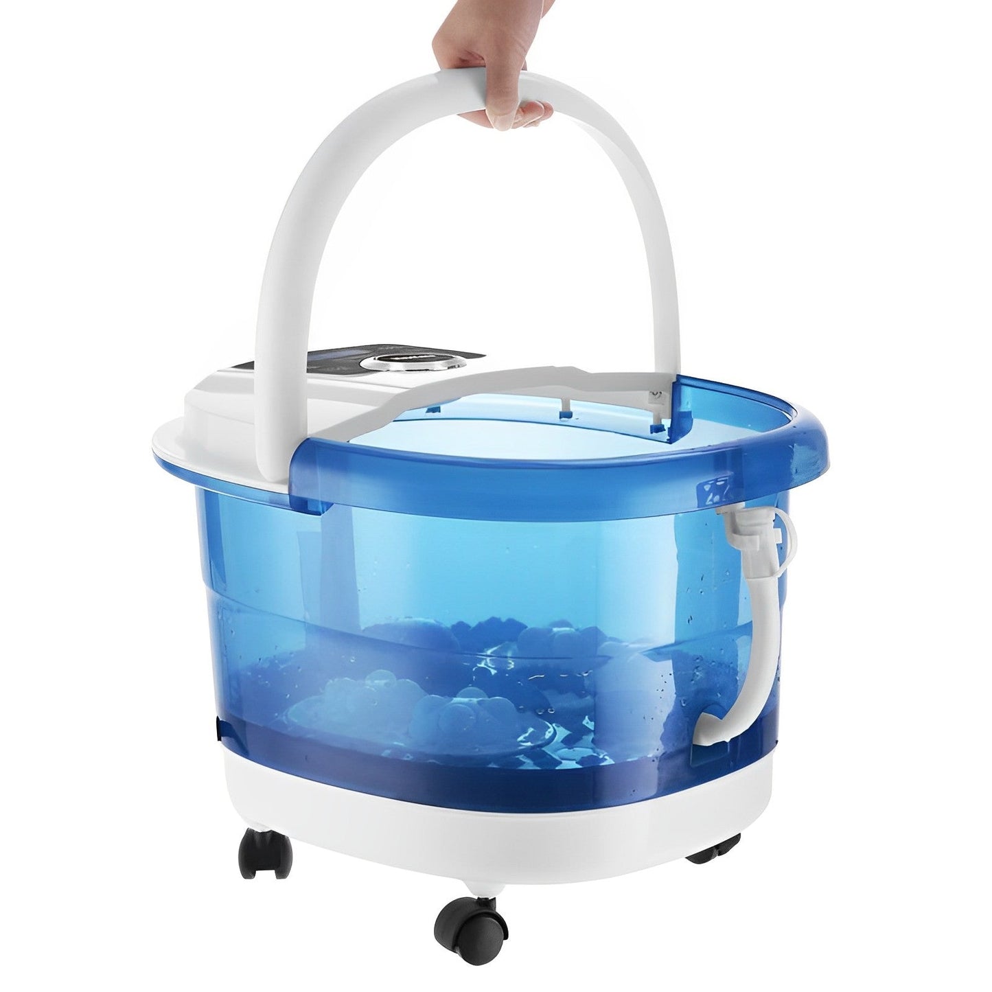 Heated Foot Spa Massager with Motorized Rollers and Oxygen Bubbles