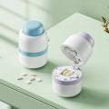 Pill Splitter with Stainless Steel Blade and Multi-Compartment Storage Container