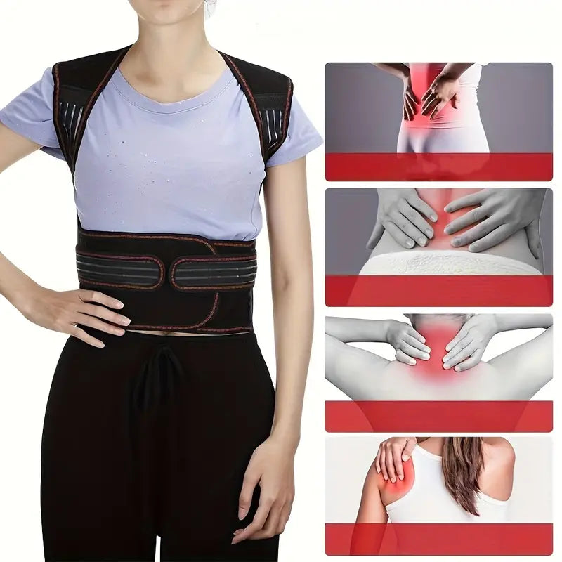 Adjustable Lower Back Support Brace with 108 Magnets and ABS Plates