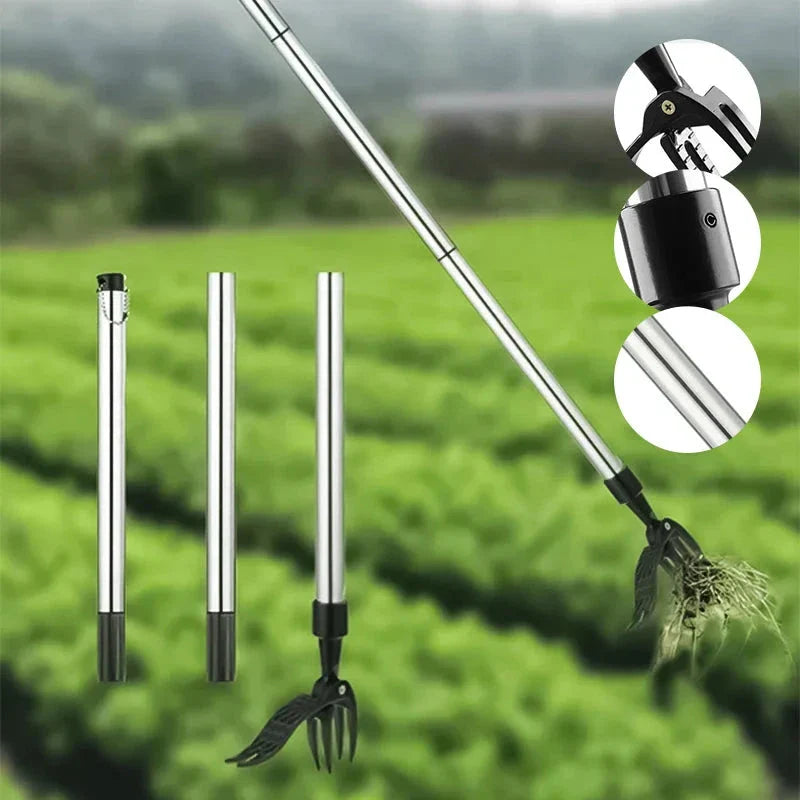 Standing Weed Puller with Foot Pedal Leverage and Detachable Design
