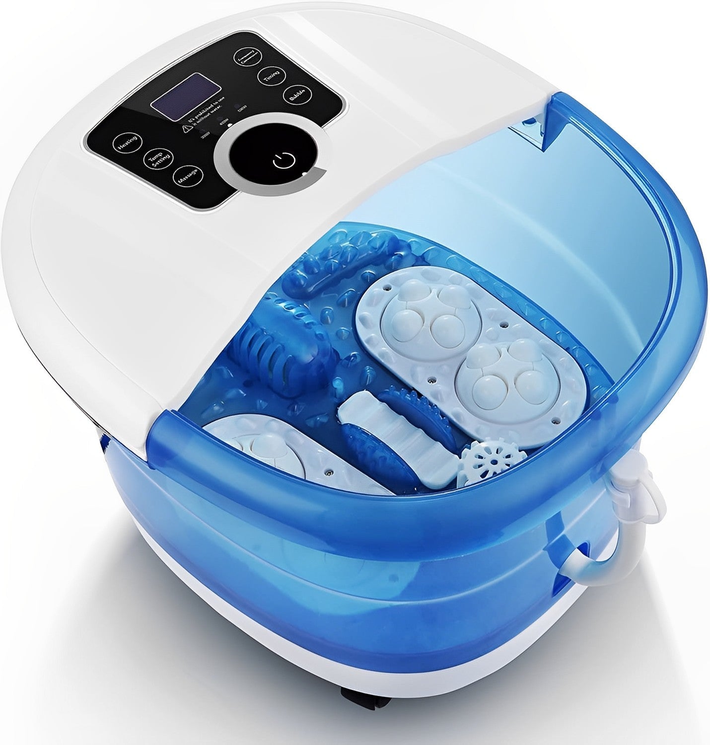 Heated Foot Spa Massager with Motorized Rollers and Oxygen Bubbles