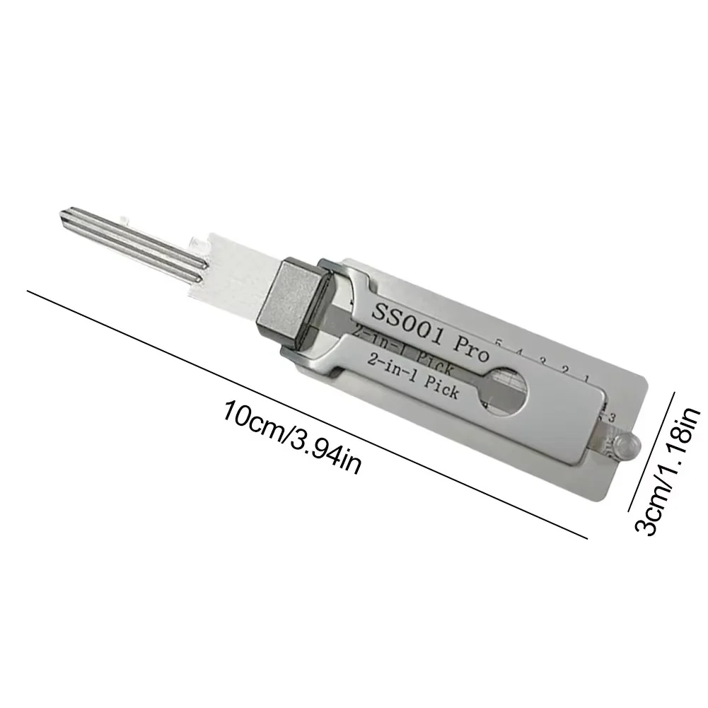 Key Decoder and Lock Pick Tool with Precision Hook Tip and O Ring Grip