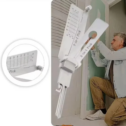 Key Decoder and Lock Pick Tool with Precision Hook Tip and O Ring Grip