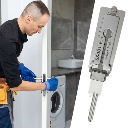 Key Decoder and Lock Pick Tool with Precision Hook Tip and O Ring Grip